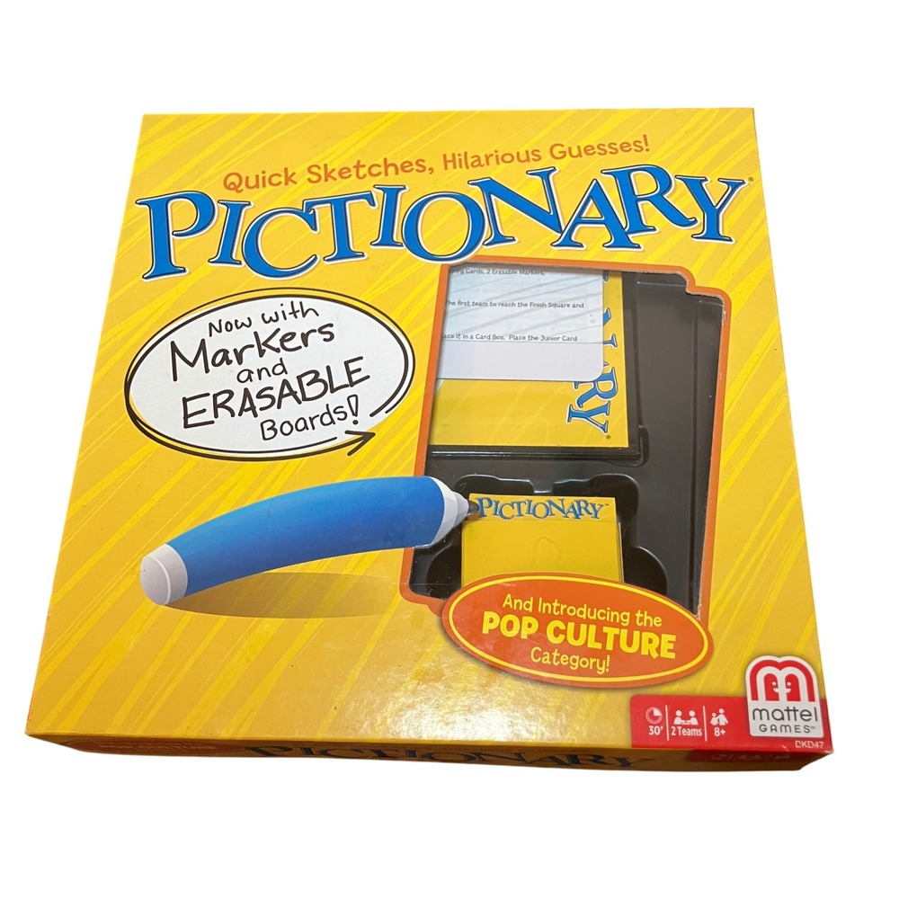 Pictionary Game Quick Sketches Hilarious Guesses Mattel Games Pop Culture